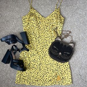Le Lis Yellow and Black Mini Dress